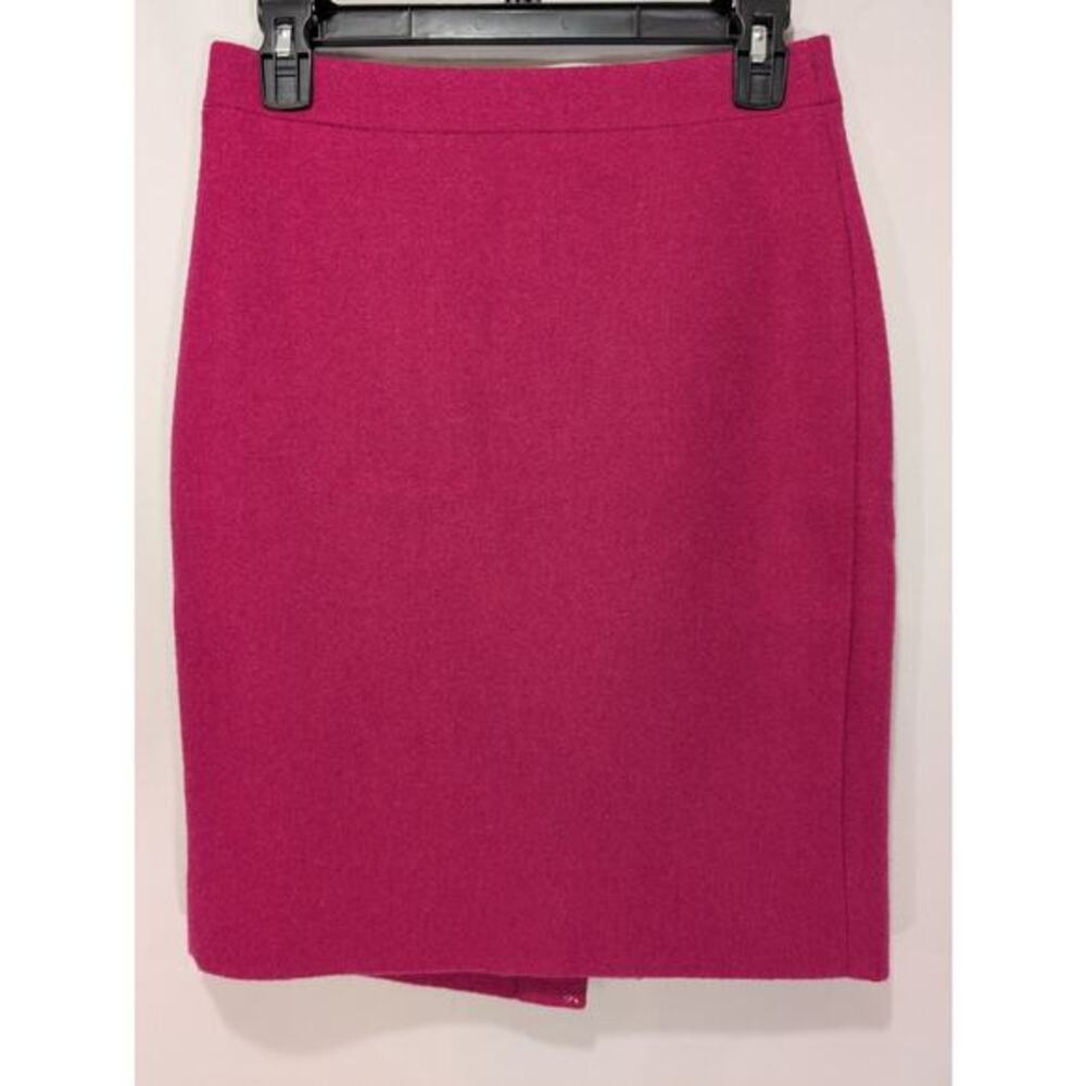 J.Crew NWT Wool Blend Pencil Skirt Magenta Pink 0P (Fits Closer to 4P)